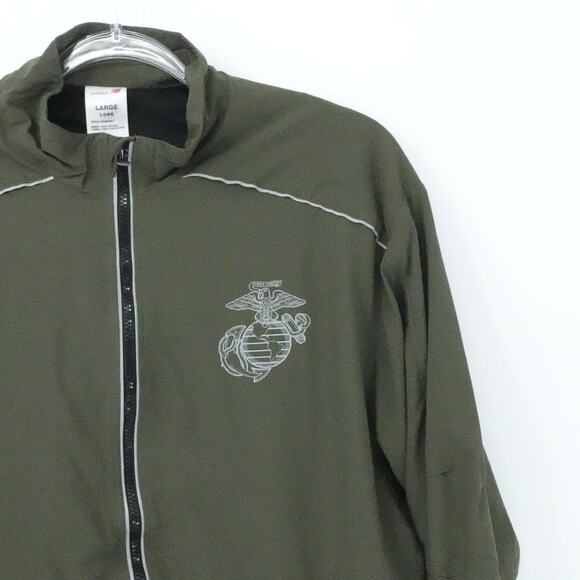 US Marines Jacket Mens Large Long New Balance Windbreaker Made USA Full Zip - Picture 5 of 14